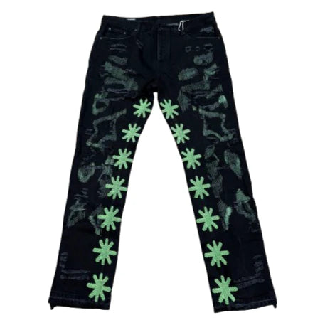LOST SHDWS Green and Black Jeans