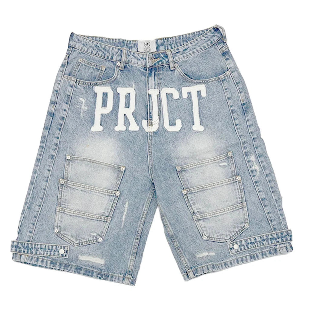 Project Capri Triple Pocket Jorts Light Blue