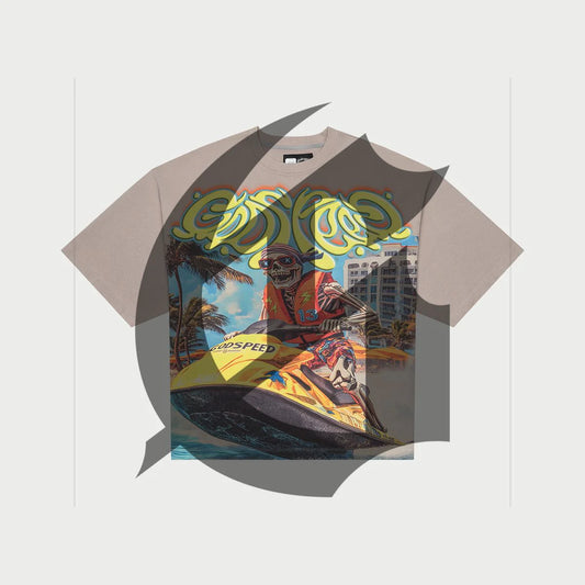 Godspeed Wave Runner Tee - STONE WASH