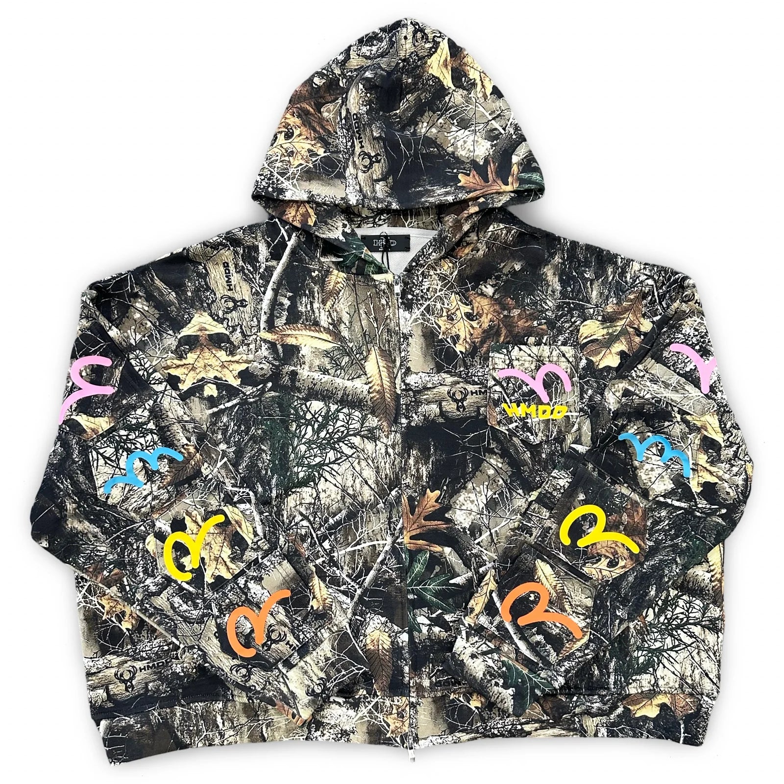 Happy Memories Don't Die HMDD 'Camo' Pocket Zip Up Hoodie