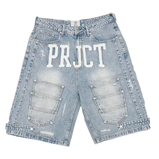 Project Capri Triple Pocket Jorts Light Blue