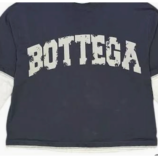 Bottega Desires War Long Sleeve T-Shirt Navy