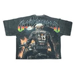 Godspeed Biker Nation Grey Wash Tee