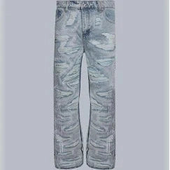 Who Decides War Overlay Bare Pocket Jeans Sky