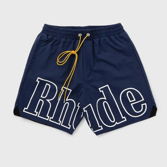 RHUDE Straight-Leg Logo-Print Nylon Drawstring Shorts